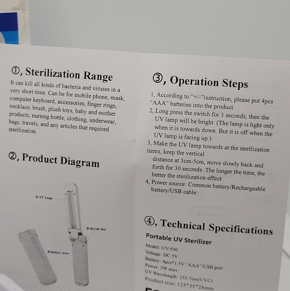 PORTABLE UV STERILIZER 99.9% - Picture 9 of 14